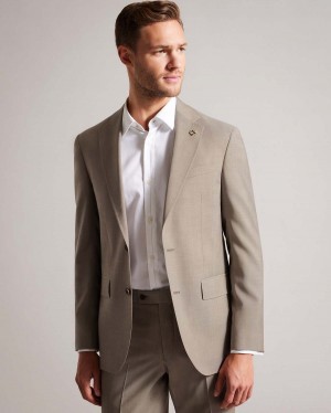 Ted Baker ALCONAJ Natural Sharkskin Jacket Natural | 527IYVHFE