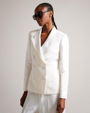 Ted Baker ASTAA Satin Contrast Tuxedo Jacket Albi | 640JRHAEC