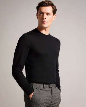 Ted Baker CARNBY LS Core Crew Neck Bleumarin | 586FPQXEK