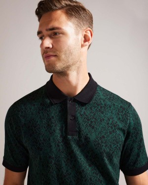 Ted Baker EALIS SS Regular Jacquard Polo Albastru Deschis | 589MGOJVN