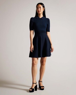 Ted Baker HILLDER Delicate Pointelle Knit Rochie Bleumarin | 923GYBSTJ