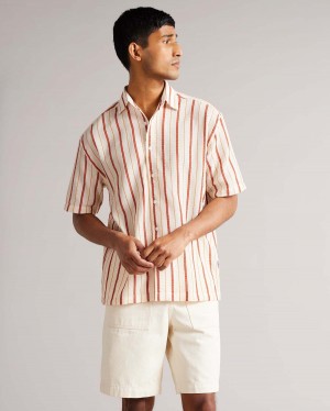 Ted Baker HILLMA SS Seersucker Stripe Shirt Roz | 164NOIGEU