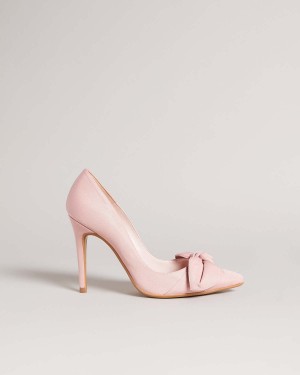 Ted Baker HYANA Moire Satin Bow 100mm Court Shoe Negrii | 746IBFKUQ