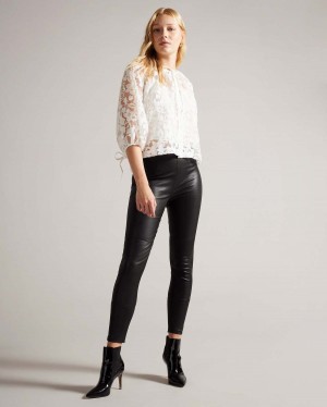 Ted Baker KIRRENN Stretch Piele Legging Negrii | 137OWQPIH