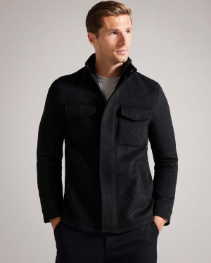 Ted Baker KNOWL Funnel Neck Field Jacket Bleumarin | 065CFMUWA