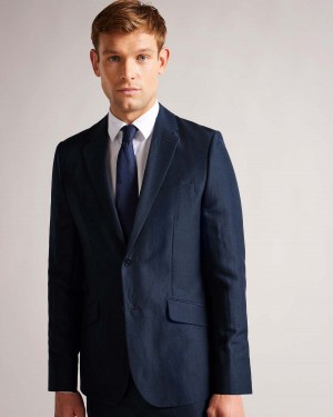 Ted Baker LANCEJ Slim Fit Organic Fibre Jacket Bleumarin | 719WPNDLG