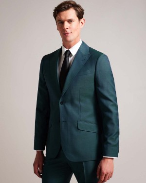 Ted Baker NORTHJ Lână Tonic Suit Jacket Teal-blu | 357TFOUAN