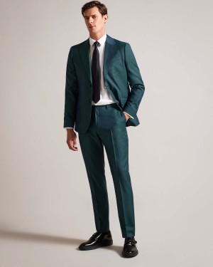 Ted Baker NORTHT Lână Tonic Slim Suit Trouser Teal-blu | 792KSHDTQ