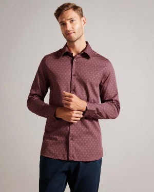 Ted Baker PAVIA LS Star Geo Print Shirt Visinii | 597FDITZH