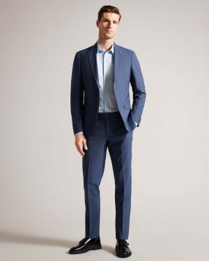 Ted Baker RAITHT Navy Tweedy Suit Trousers Bleumarin | 168VLZFTW