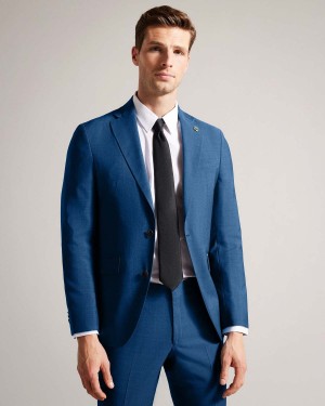 Ted Baker SIOUXJ Navy Sharkskin Jacket Bleumarin | 462ALBQWN