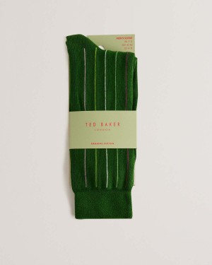 Ted Baker SOKKTHR Vertical Stripe Sock Dk-green | 921LZKEQW