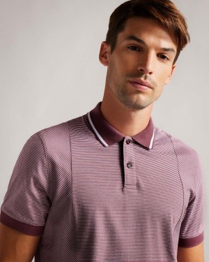 Ted Baker TAIGAA SS Regular In Dungi Panelled Polo Visinii | 697CPBSAU