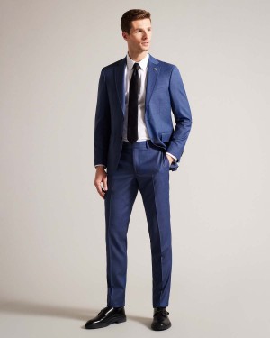 Ted Baker UPSALAT Navy Mix Suit Trousers Bleumarin | 485LTVFZO