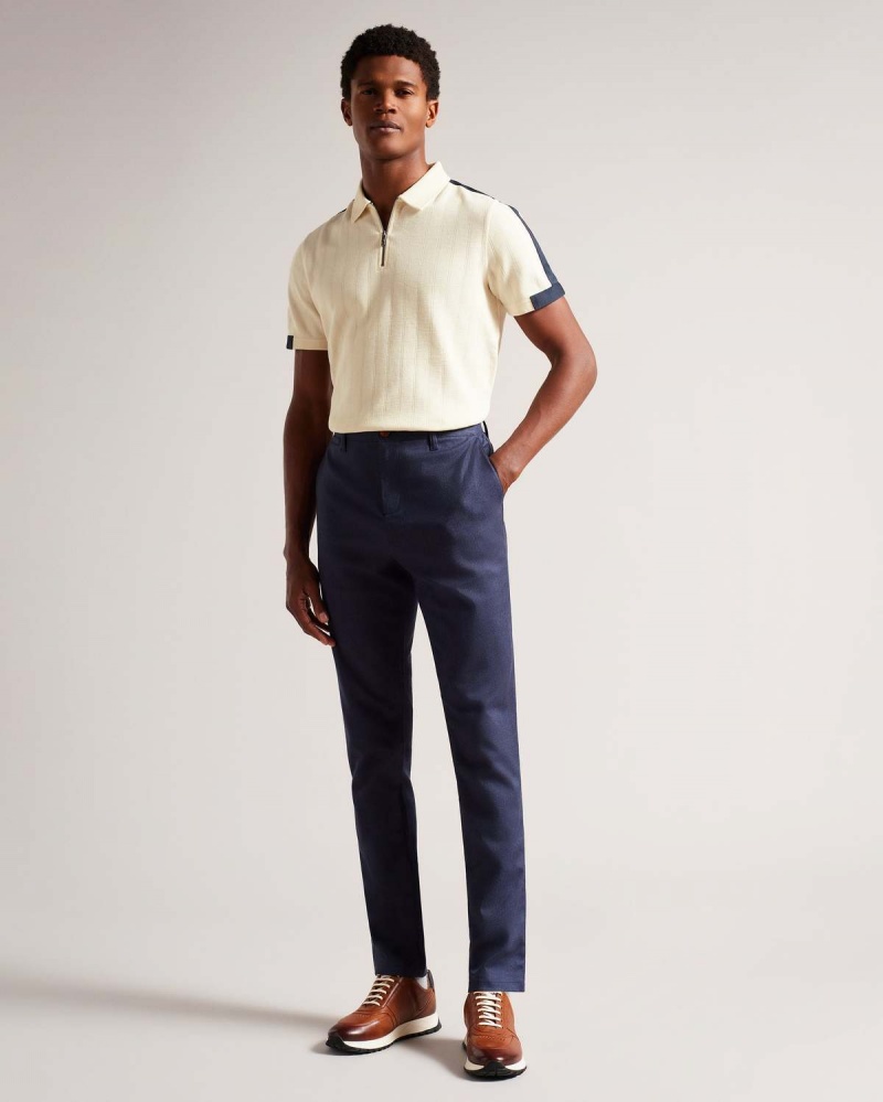 Ted Baker ABLOOM SS Regular Polo with Zip Natural | 940OLICMF