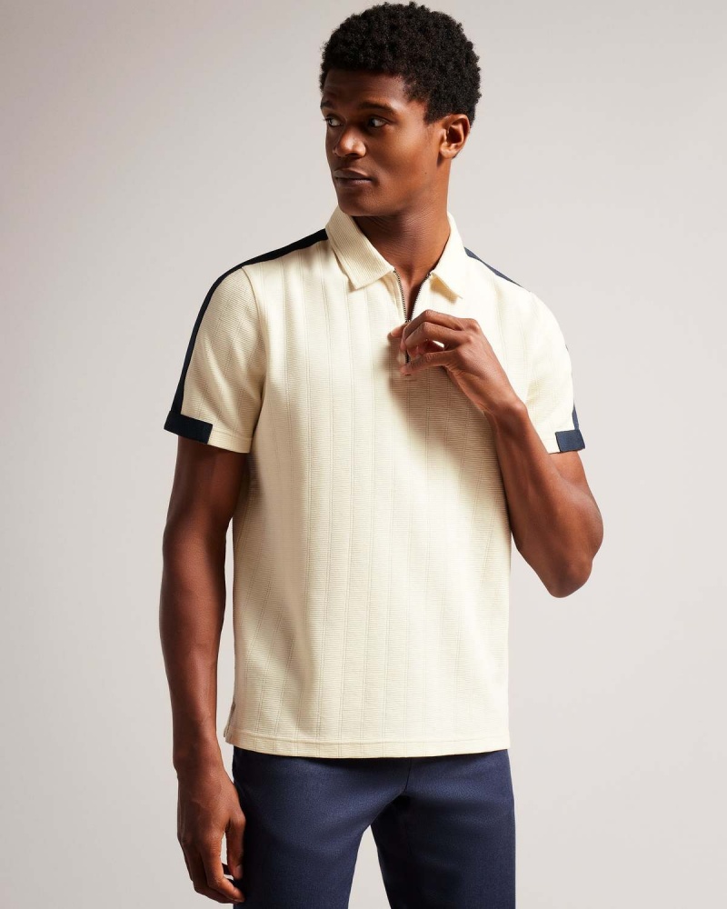 Ted Baker ABLOOM SS Regular Polo with Zip Natural | 940OLICMF