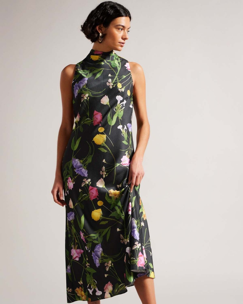 Ted Baker ADDILIN Cowl Neck Midi Slip Rochie Albi | 961LUQZSY