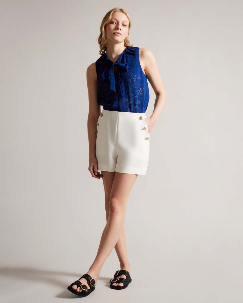 Ted Baker ADELAAI Fara Maneci Top with Tie Detail Brt-blue | 064BRMZNT