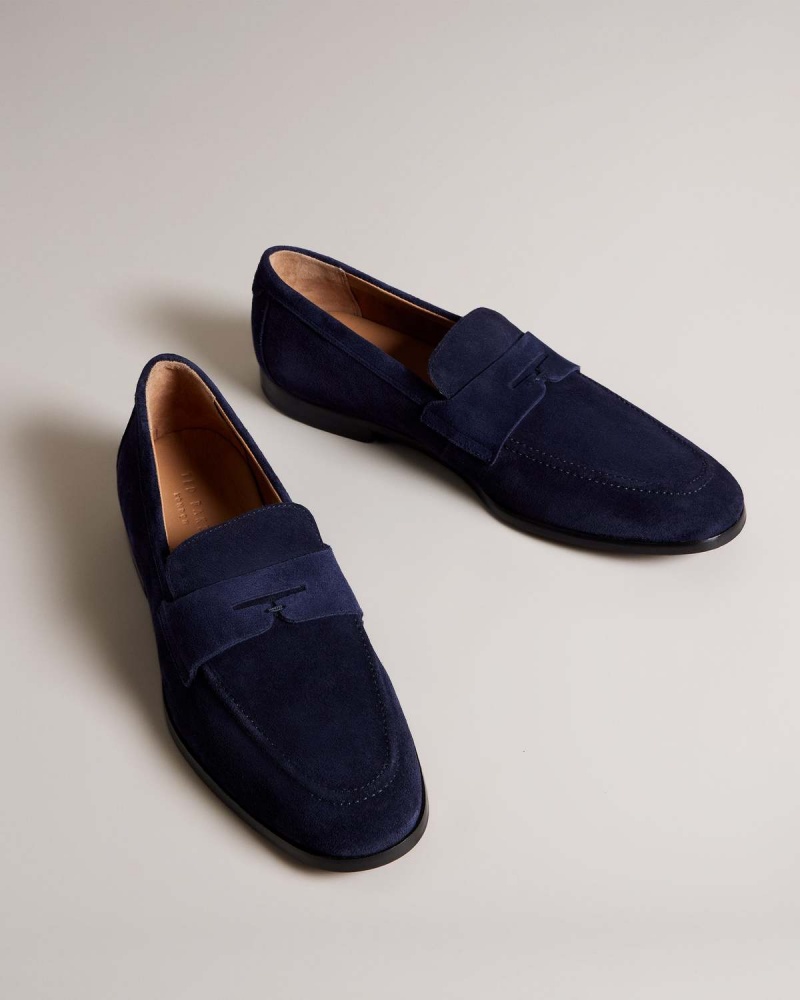 Ted Baker ADLERRS Full Piele Intoarsa Formal Saddle Loafer Bleumarin | 238JRCOBM