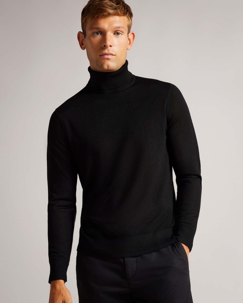 Ted Baker AINGER RWS Merino Lână Roll Neck Bleumarin | 986XZOFQS