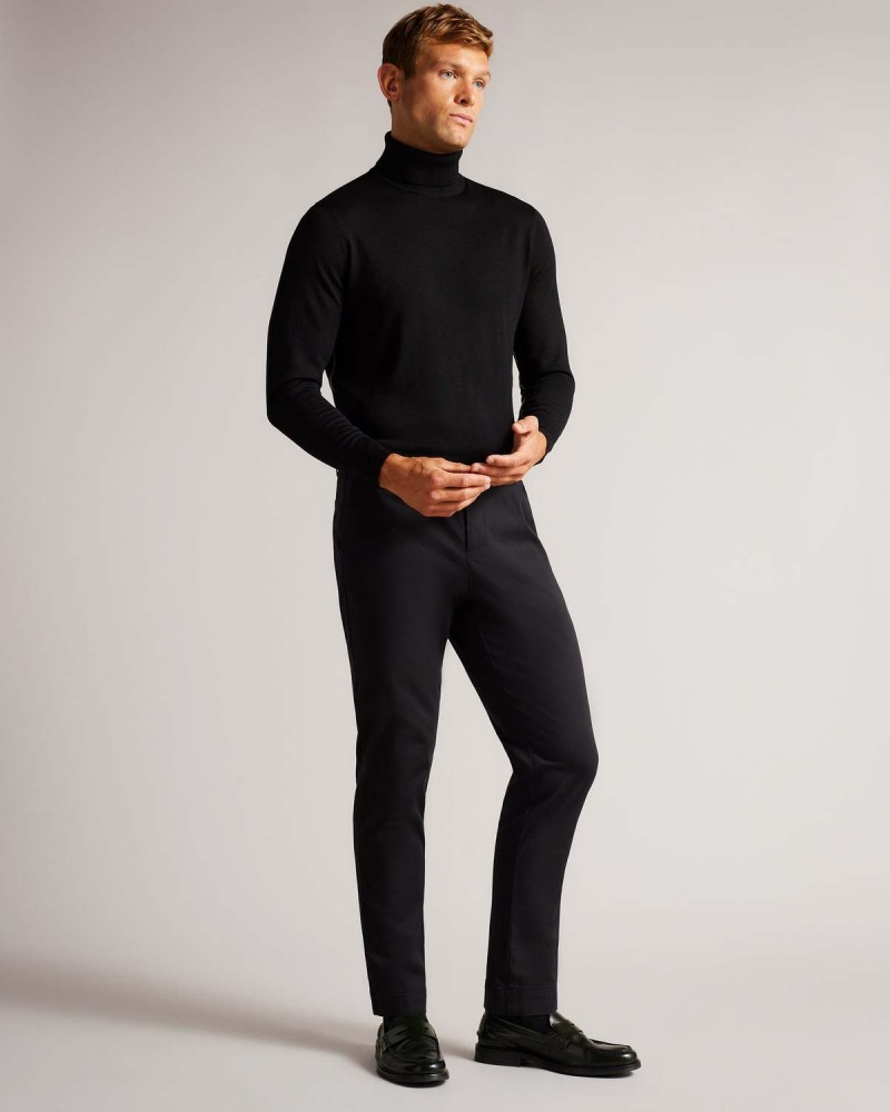 Ted Baker AINGER RWS Merino Lână Roll Neck Bleumarin | 986XZOFQS