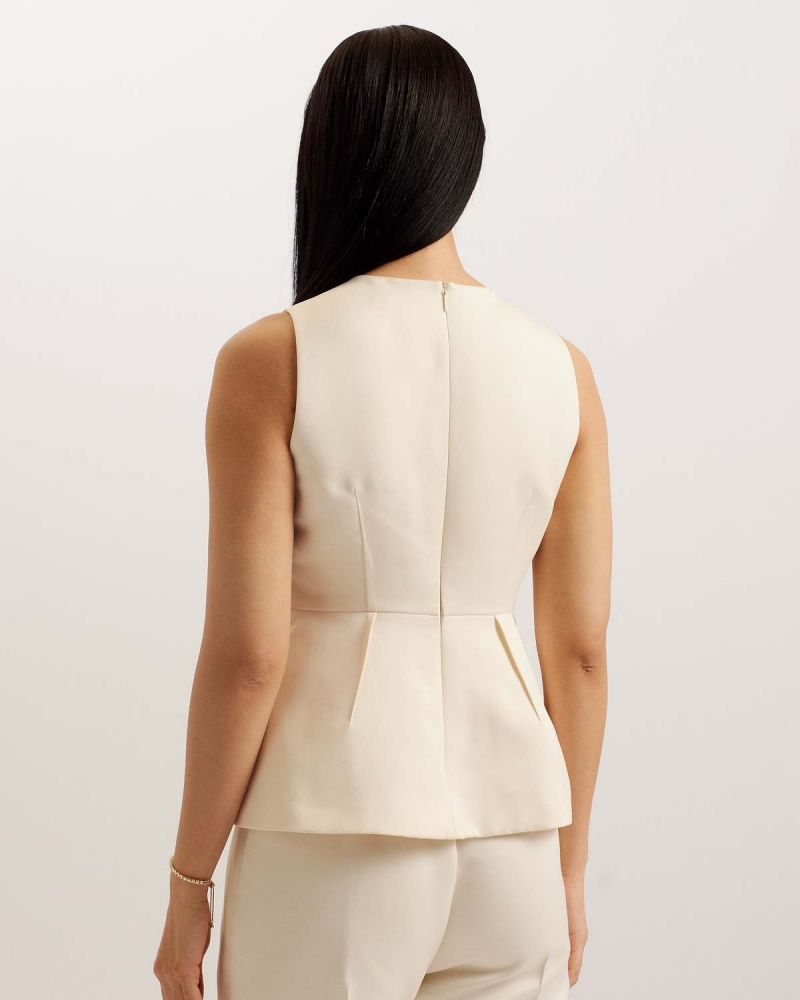 Ted Baker AKENI Fara Maneci Peplum Top Nude | 738PAMKBU