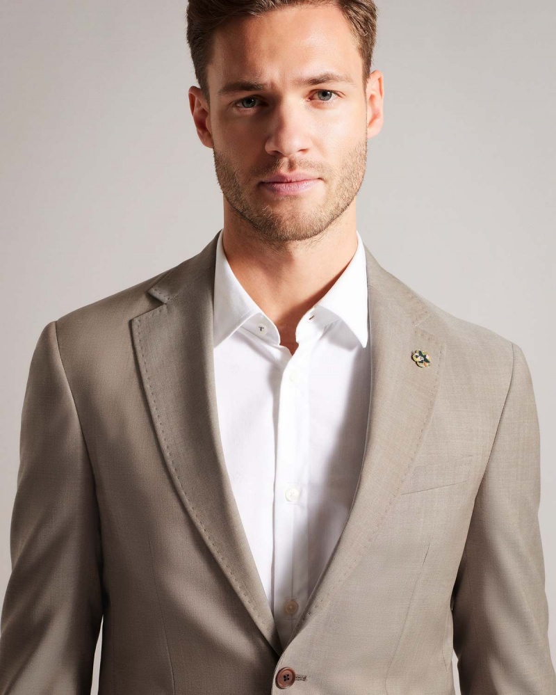 Ted Baker ALCONAJ Natural Sharkskin Jacket Natural | 146AISEQB