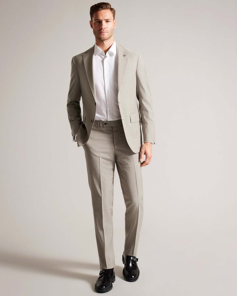 Ted Baker ALCONAT Natural Sharkskin Suit Trouser Natural | 264YUKPON