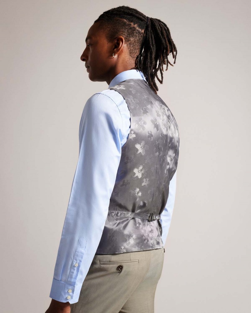 Ted Baker ALCONAW Natural Sharkskin Waistcoat Natural | 346DKNGWA