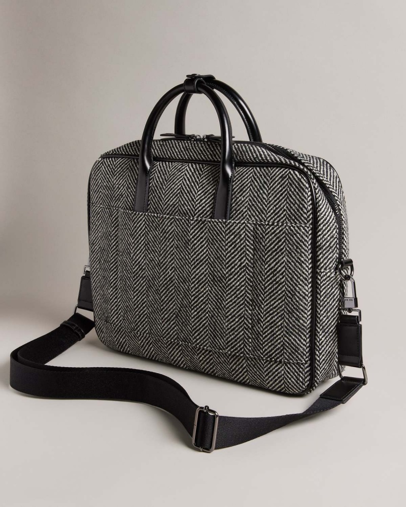 Ted Baker ANDREAZ Herringbone Document Bag Negrii | 814GJKACY