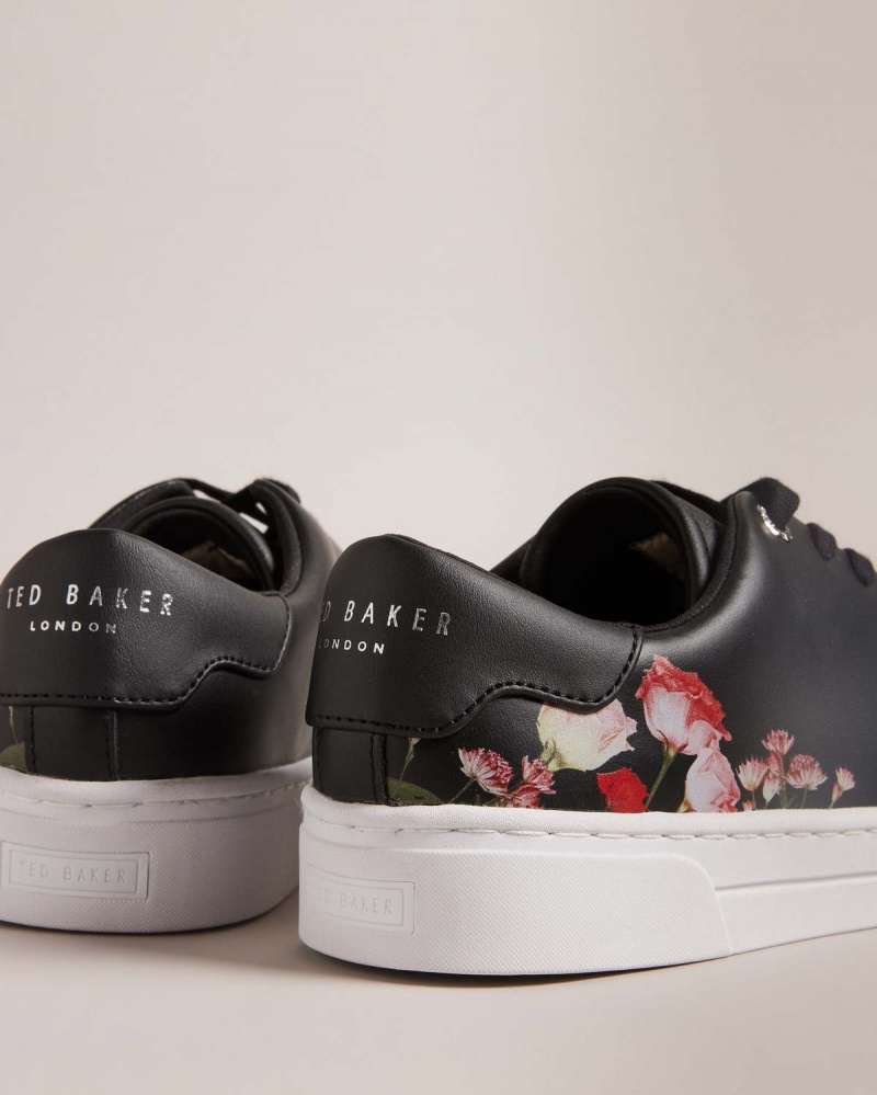 Ted Baker ARLITA Floral Printed Cupsole Trainer Negrii | 579UEQOMF