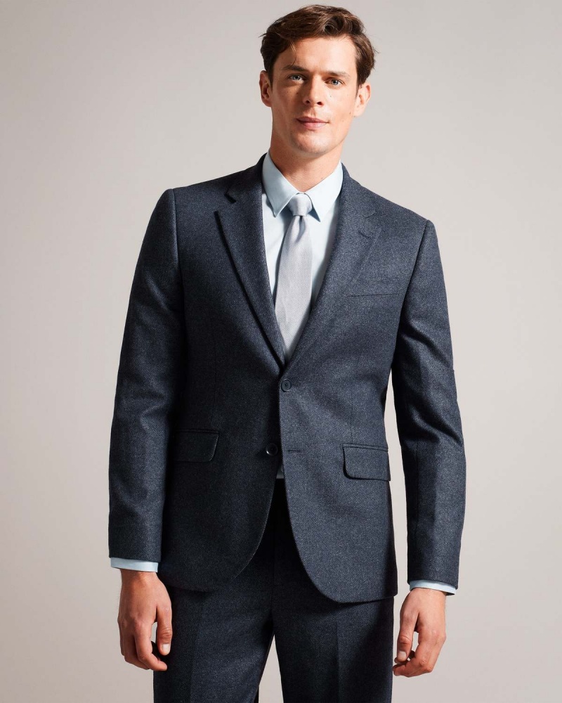 Ted Baker ARTHURJ Lână Blend Twill Jacket Bleumarin | 239BUJWQR