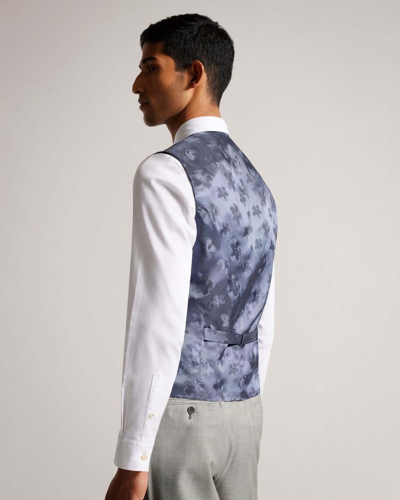 Ted Baker ARTIMWR Stone Cross Hatch Waistcoat Stone | 928KWNADI