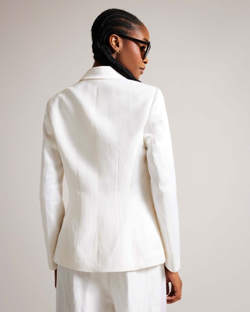 Ted Baker ASTAA Satin Contrast Tuxedo Jacket Albi | 527KRQNUC