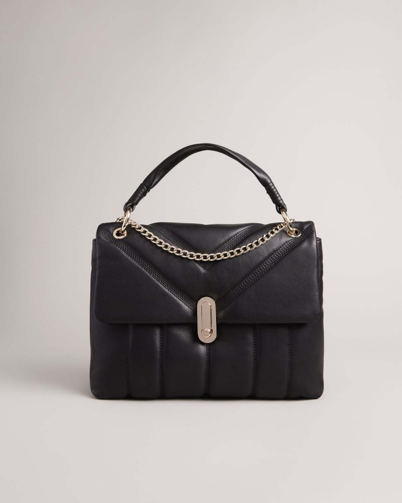 Ted Baker AYAAH Piele Puffer Quilt Detail Shoulder Bag Negrii | 896OEVTLU