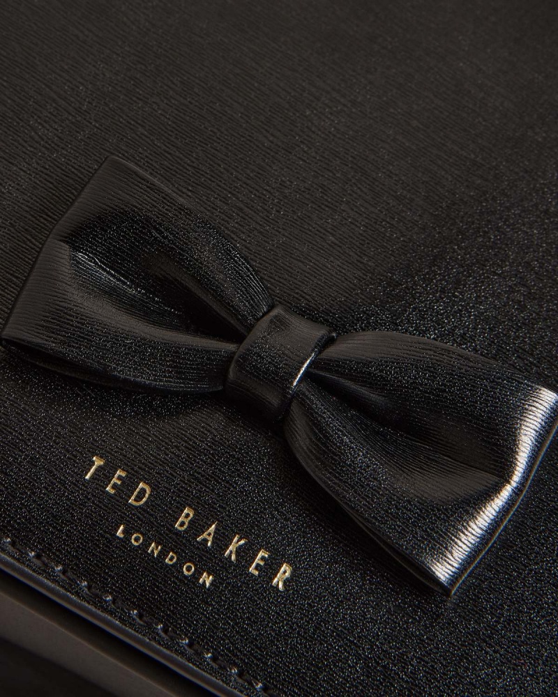 Ted Baker BAELEEN Bow Detail Piele Cross Body Negrii | 167OSVJBG