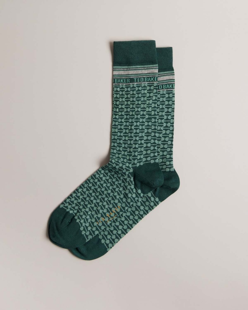 Ted Baker BAKEING Geometric Pattern Sock Albastri | 512XEGZUR