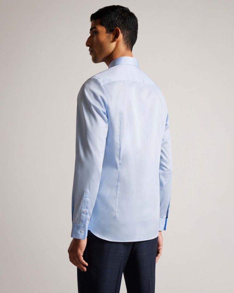 Ted Baker BELLOW Long Sleeve Stretch Smart Shirt Lt-Blue | 736DURBLK