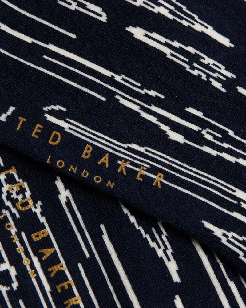 Ted Baker BOILIN Pen Pattern Sock Bleumarin | 264HQLMFY