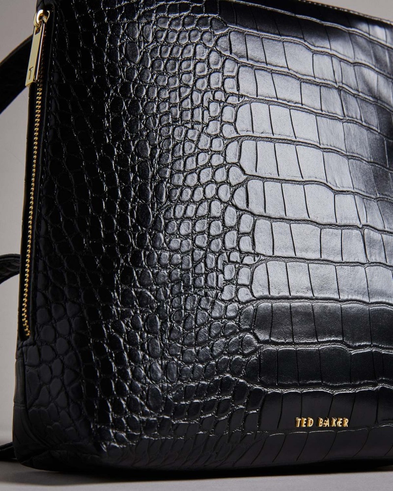 Ted Baker Belax Imitation Croc Backpack Negrii | 469TZUNBP