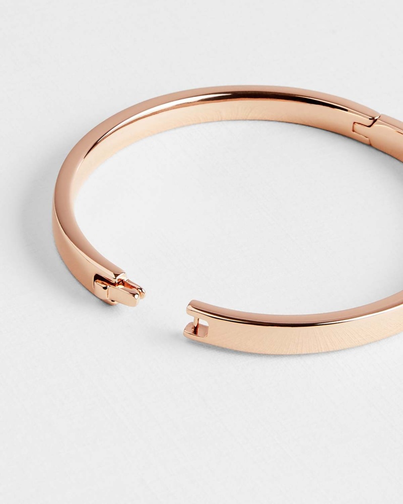 Ted Baker CLEMINA TBJ1568 Hinge Metallic Bangle Rosegold | 765BKVOSF