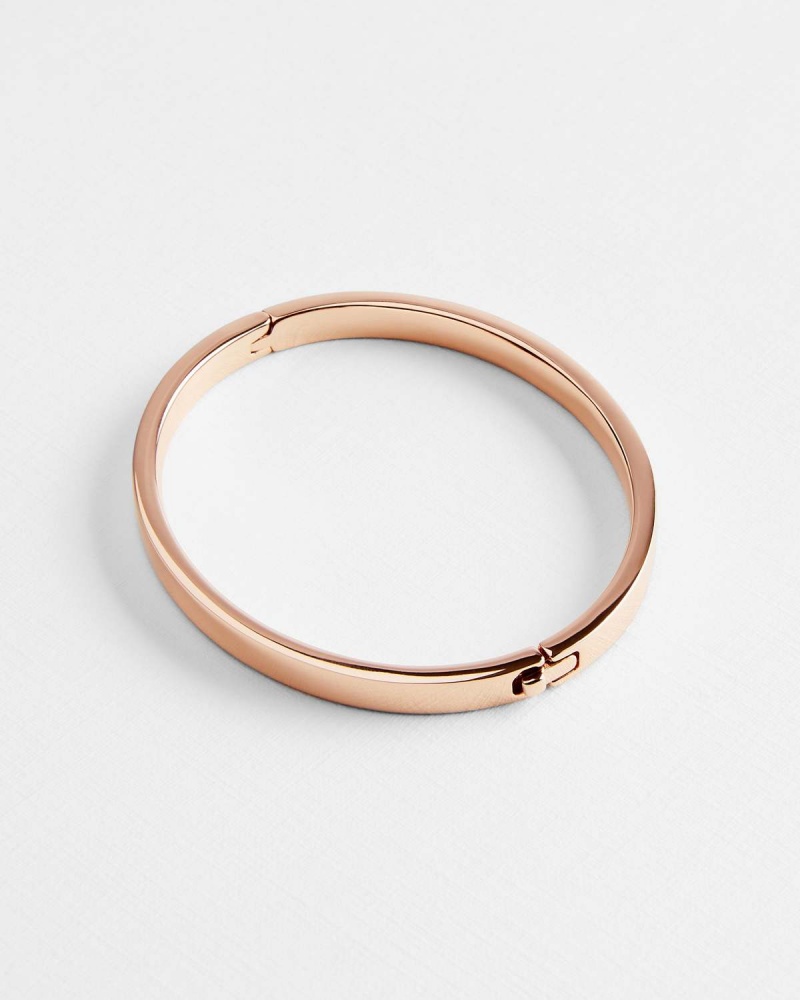 Ted Baker CLEMINA TBJ1568 Hinge Metallic Bangle Rosegold | 765BKVOSF