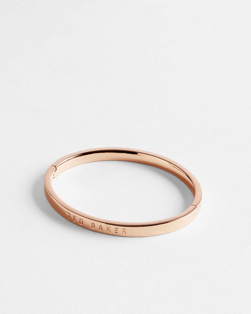 Ted Baker CLEMINA TBJ1568 Hinge Metallic Bangle Rosegold | 765BKVOSF