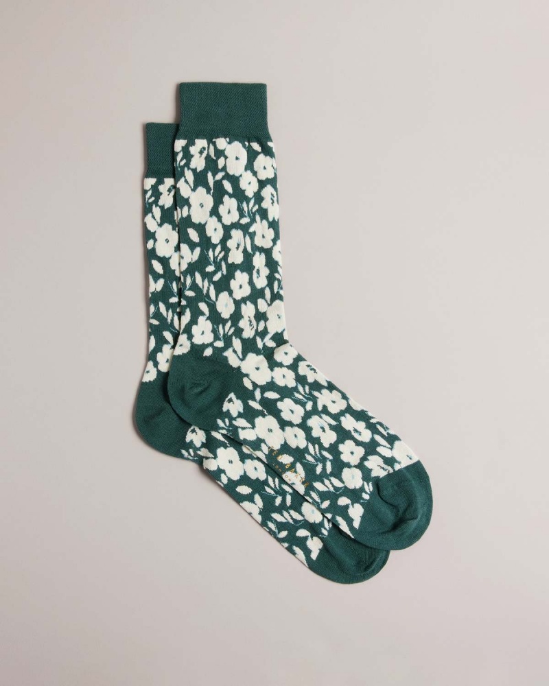 Ted Baker COLDDAY Floral Pattern Sock Verzi | 150PQXJGT