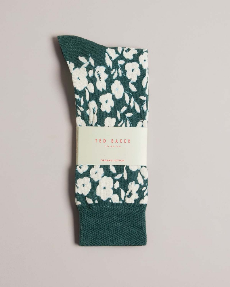 Ted Baker COLDDAY Floral Pattern Sock Verzi | 150PQXJGT