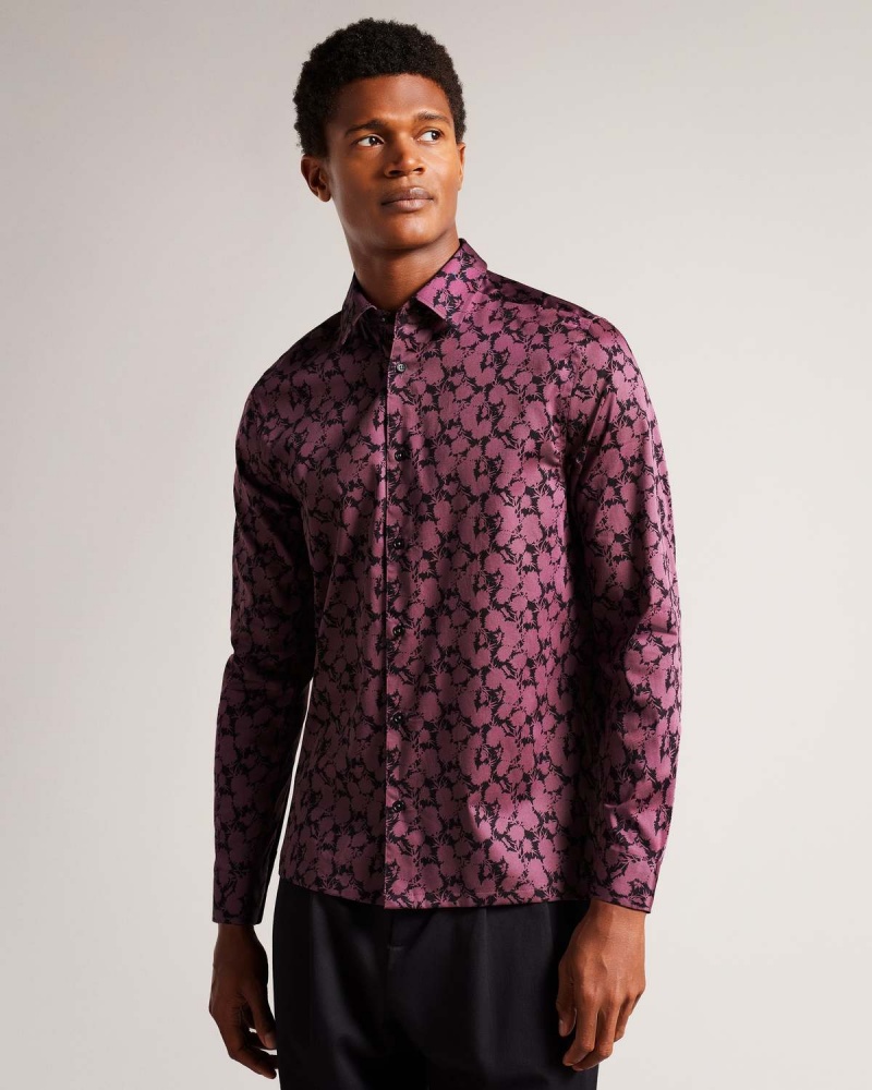 Ted Baker COMLEE LS Floral Print Shirt Visinii | 371YHUPSA