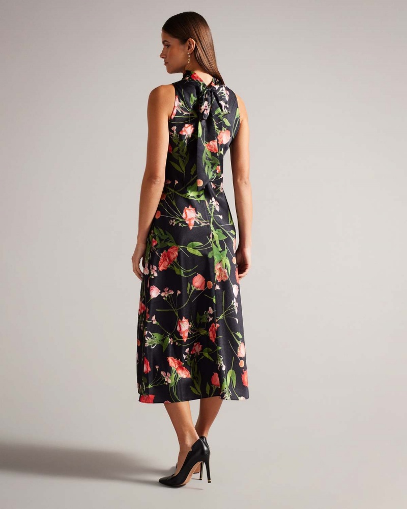 Ted Baker CONNIHH Cowl Neck Midi Slip Rochie Negrii | 807PVMKBT