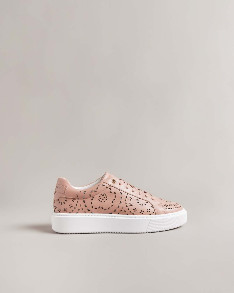 Ted Baker CWISP Laser Cut Platforma Trainer Lt-Pink | 463VYNHZR