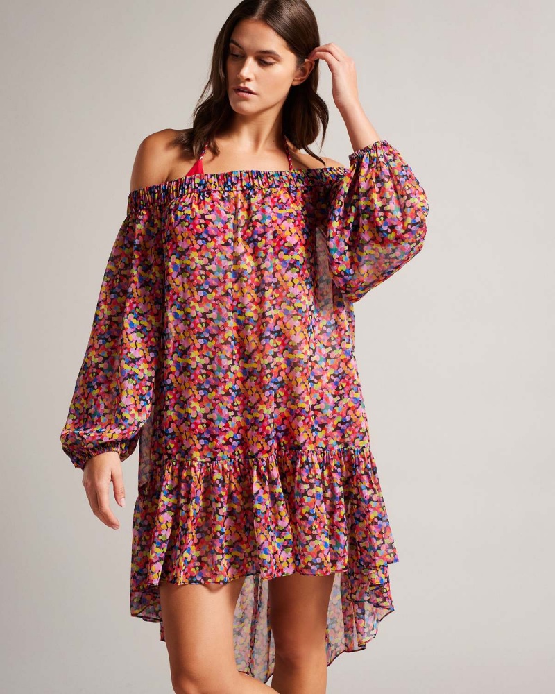 Ted Baker DANAEE Off The Shoulder Cover Up Negrii | 195RYGBJK