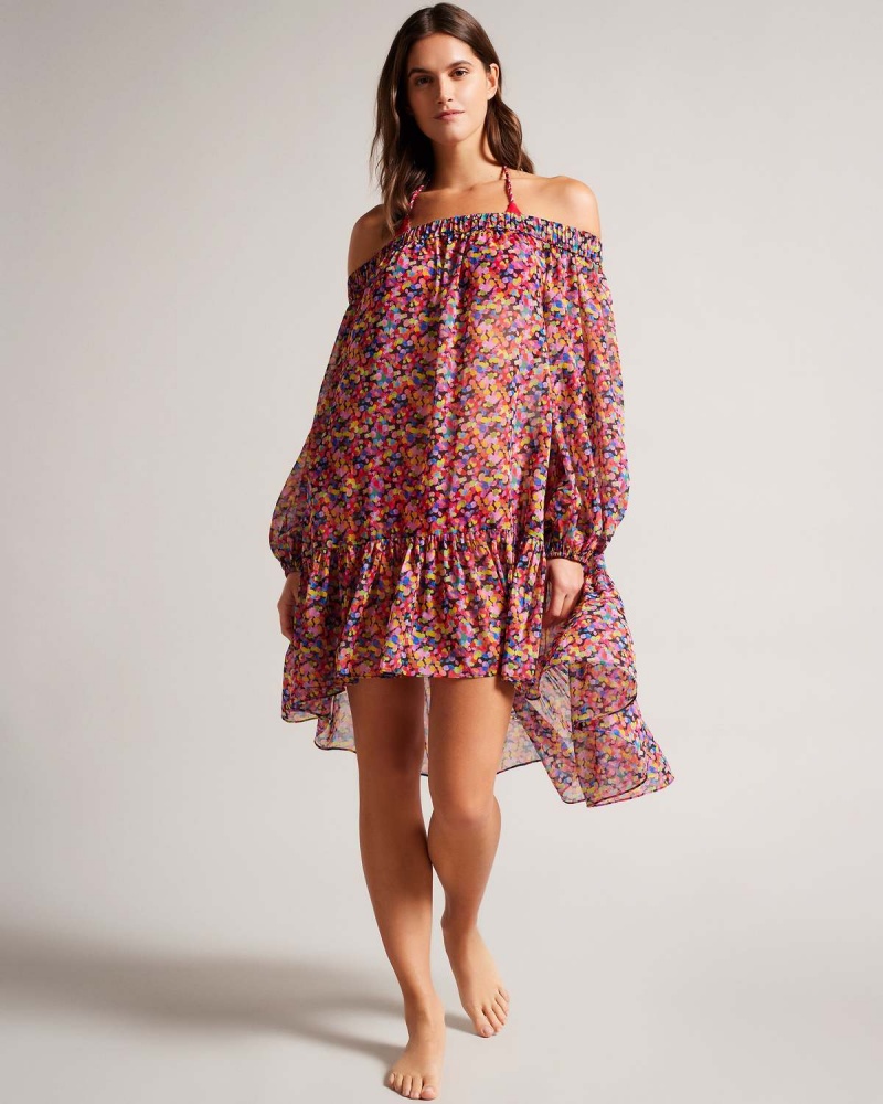 Ted Baker DANAEE Off The Shoulder Cover Up Negrii | 195RYGBJK